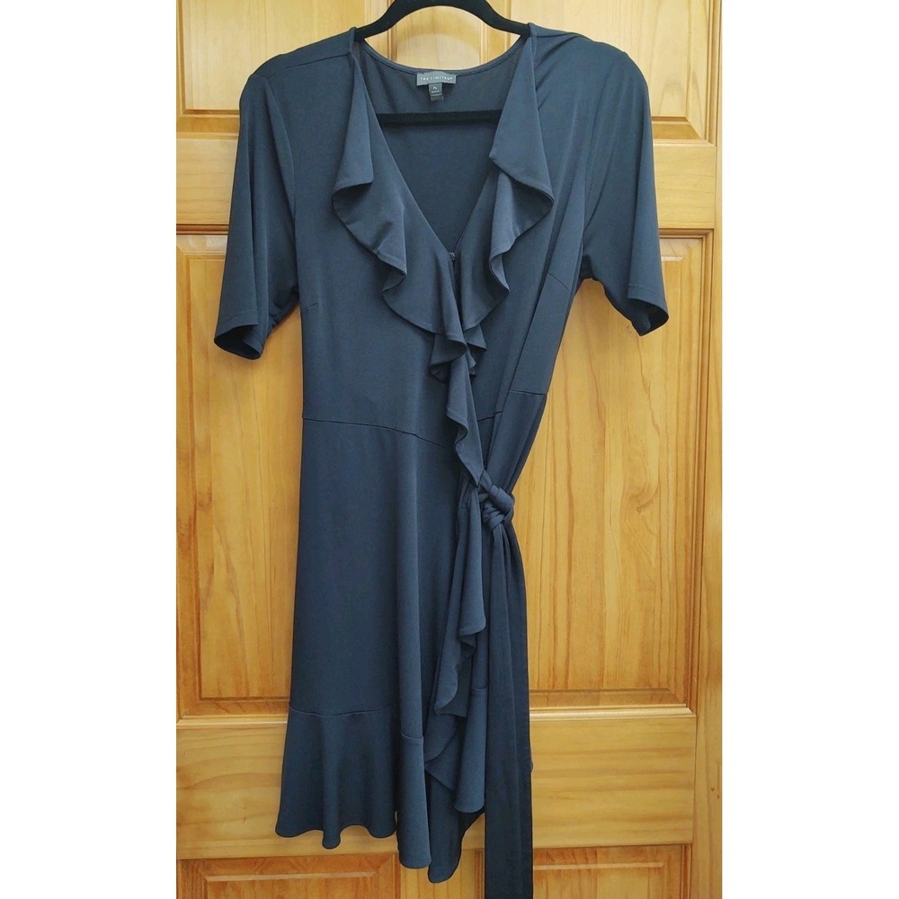 The Limited Size PL Petite Large 14 Short Sleeves Side Tie Faux Wrap Dress